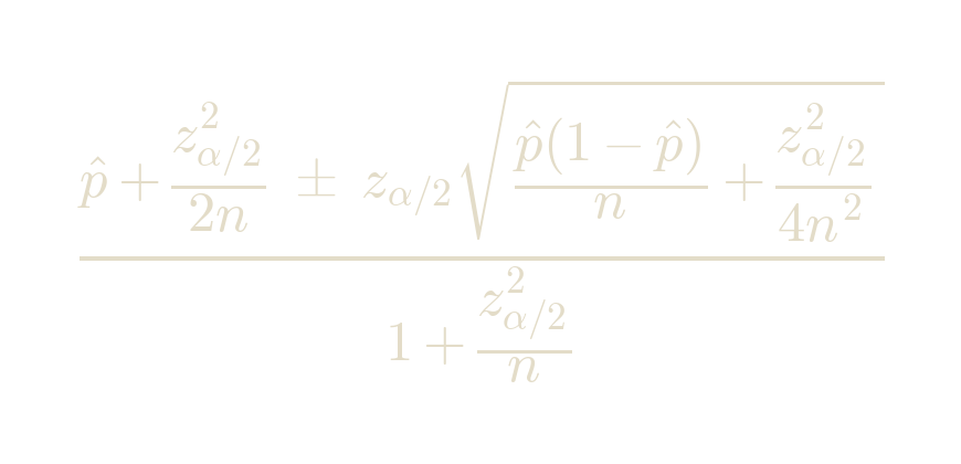 Wilson score binomial confidence interval formula