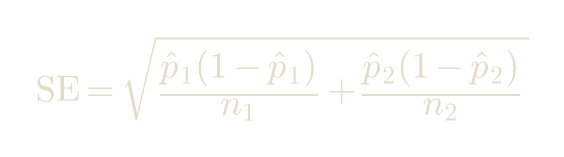 Standard error of the difference formula for visibility
